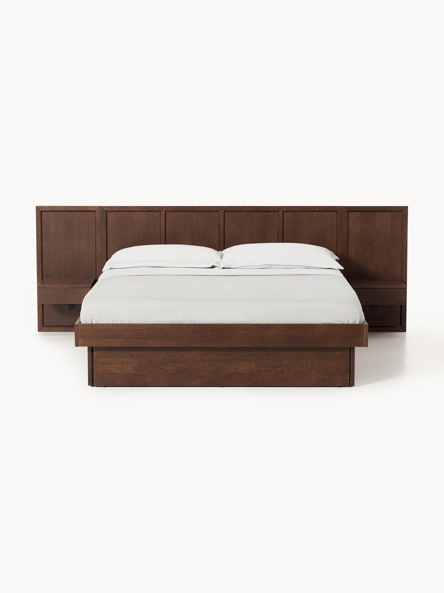 Nanolo Wooden Bed with Bedside Tables and Headboard