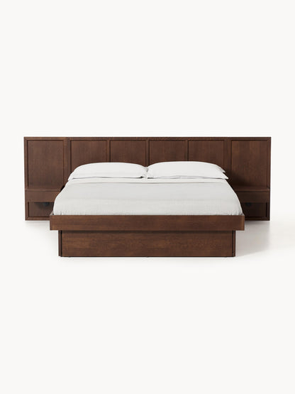 Nanolo Wooden Bed with Bedside Tables and Headboard