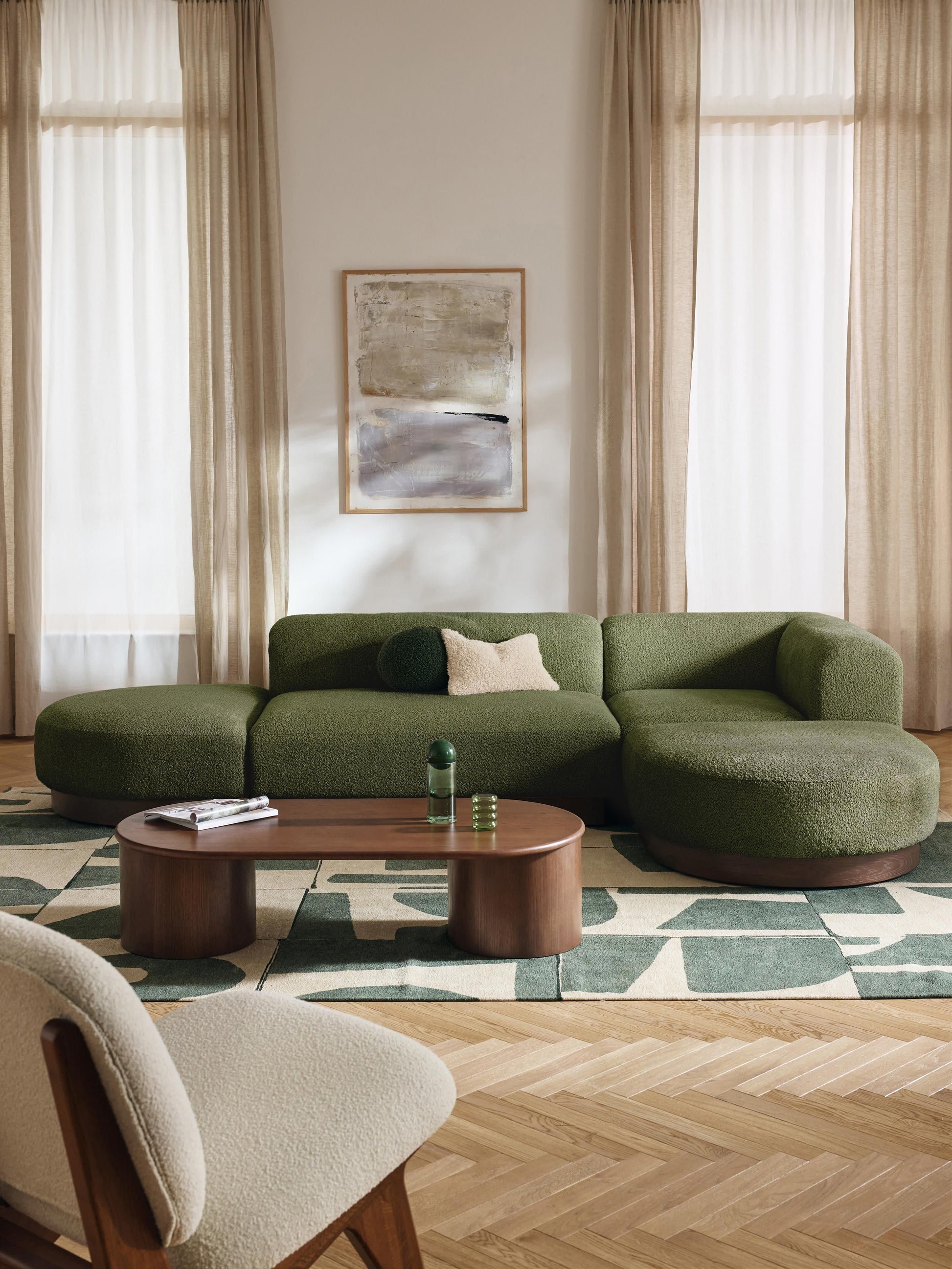 Natvelle Modular Corner Sofa in Teddy Bouclé