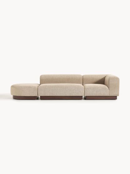 Natvelle Modular Ottoman in Teddy Bouclé with Stool (Left/Right)