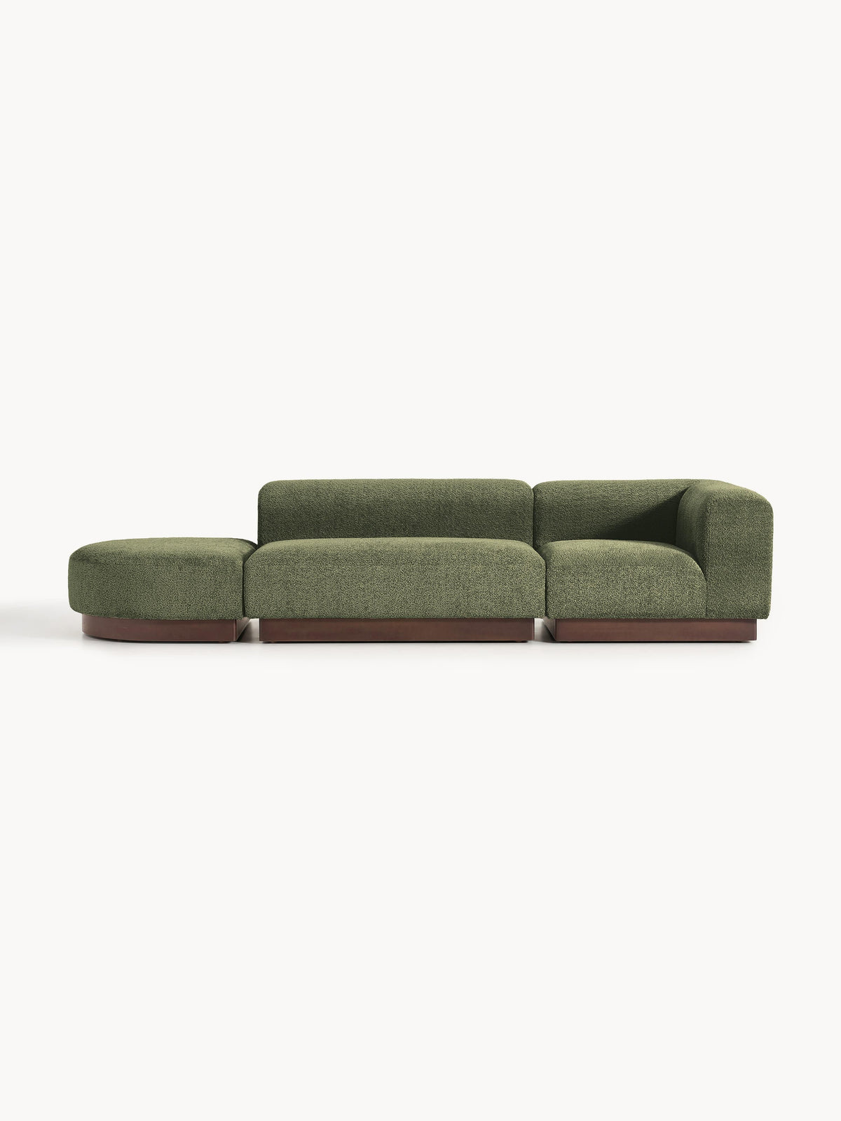Natvelle Modular Ottoman in Teddy Bouclé with Stool (Left/Right)