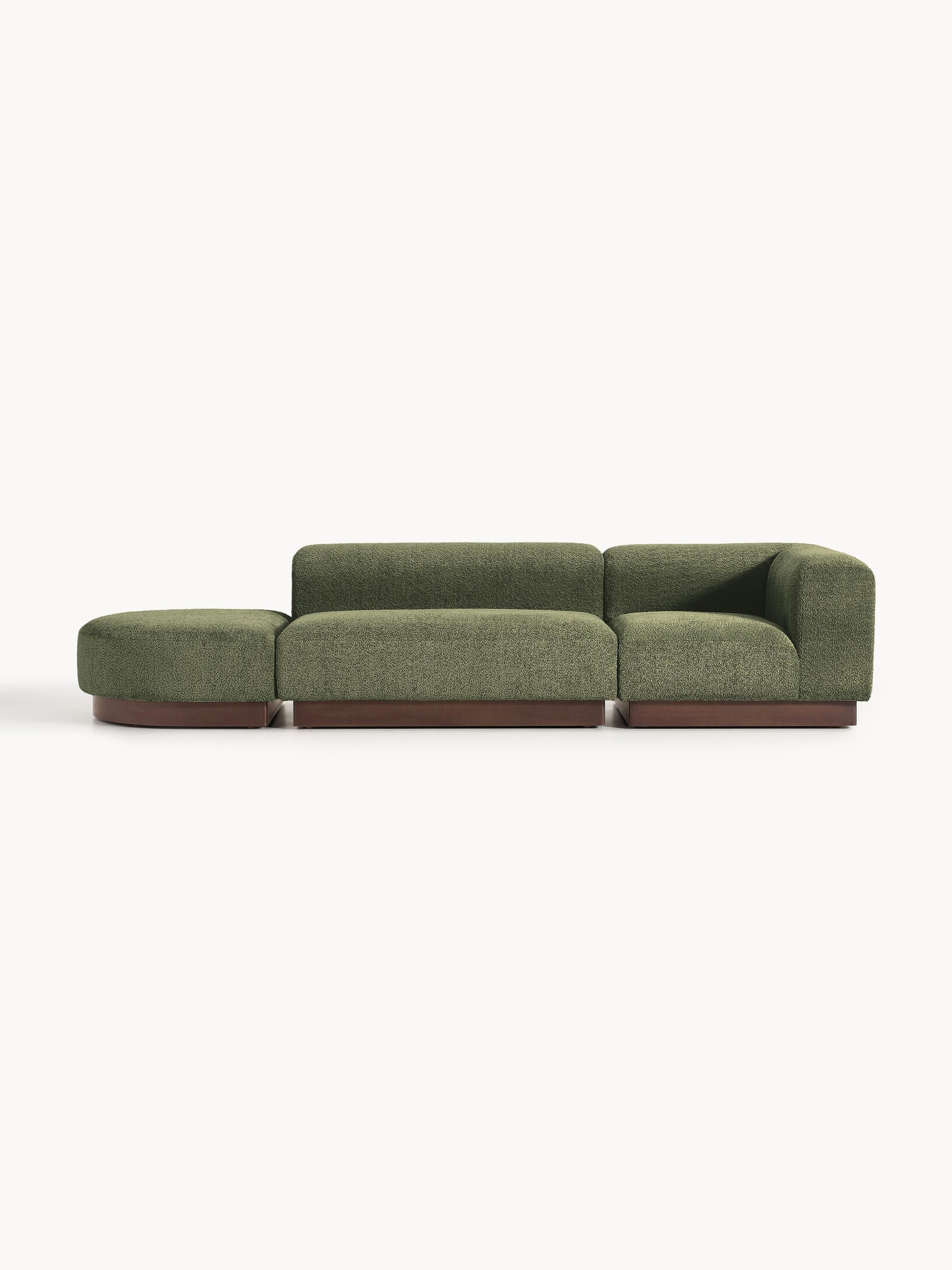 Natvelle Modular Ottoman in Teddy Bouclé with Stool (Left/Right)