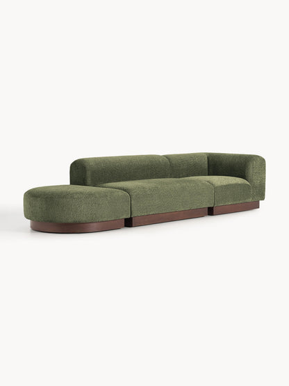 Natvelle Modular Ottoman in Teddy Bouclé with Stool (Left/Right)