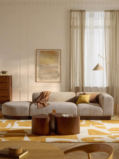 Natvelle Modular Ottoman in Teddy Bouclé with Stool (Left/Right)