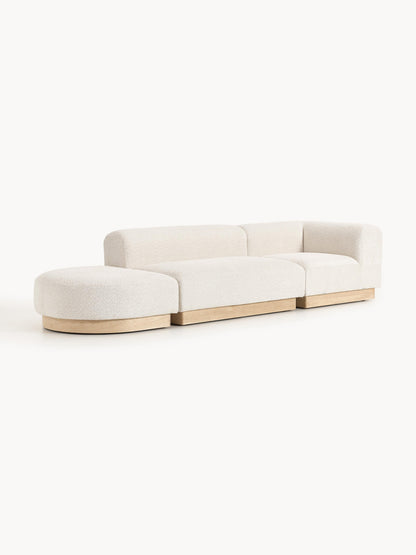 Natvelle Modular Ottoman in Teddy Bouclé with Stool (Left/Right)