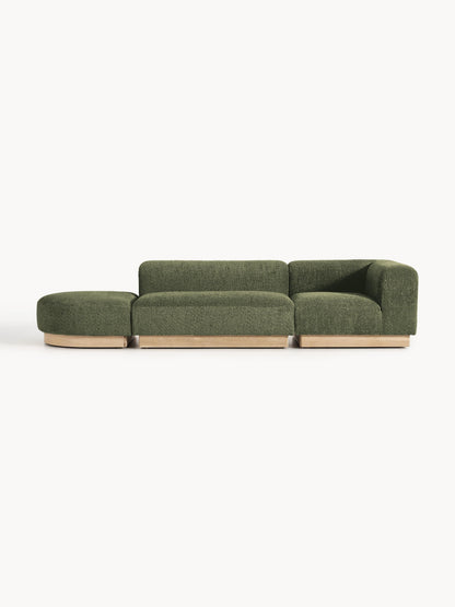 Natvelle Modular Ottoman in Teddy Bouclé with Stool (Left/Right)