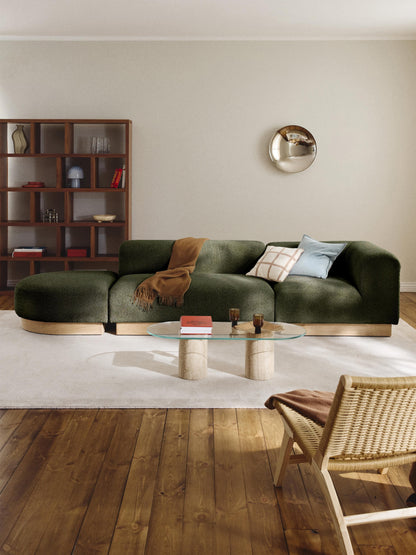 Natvelle Modular Ottoman in Teddy Bouclé with Stool (Left/Right)