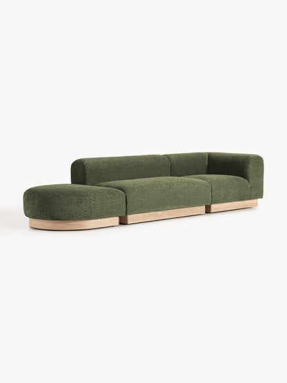 Natvelle Modular Ottoman in Teddy Bouclé with Stool (Left/Right)