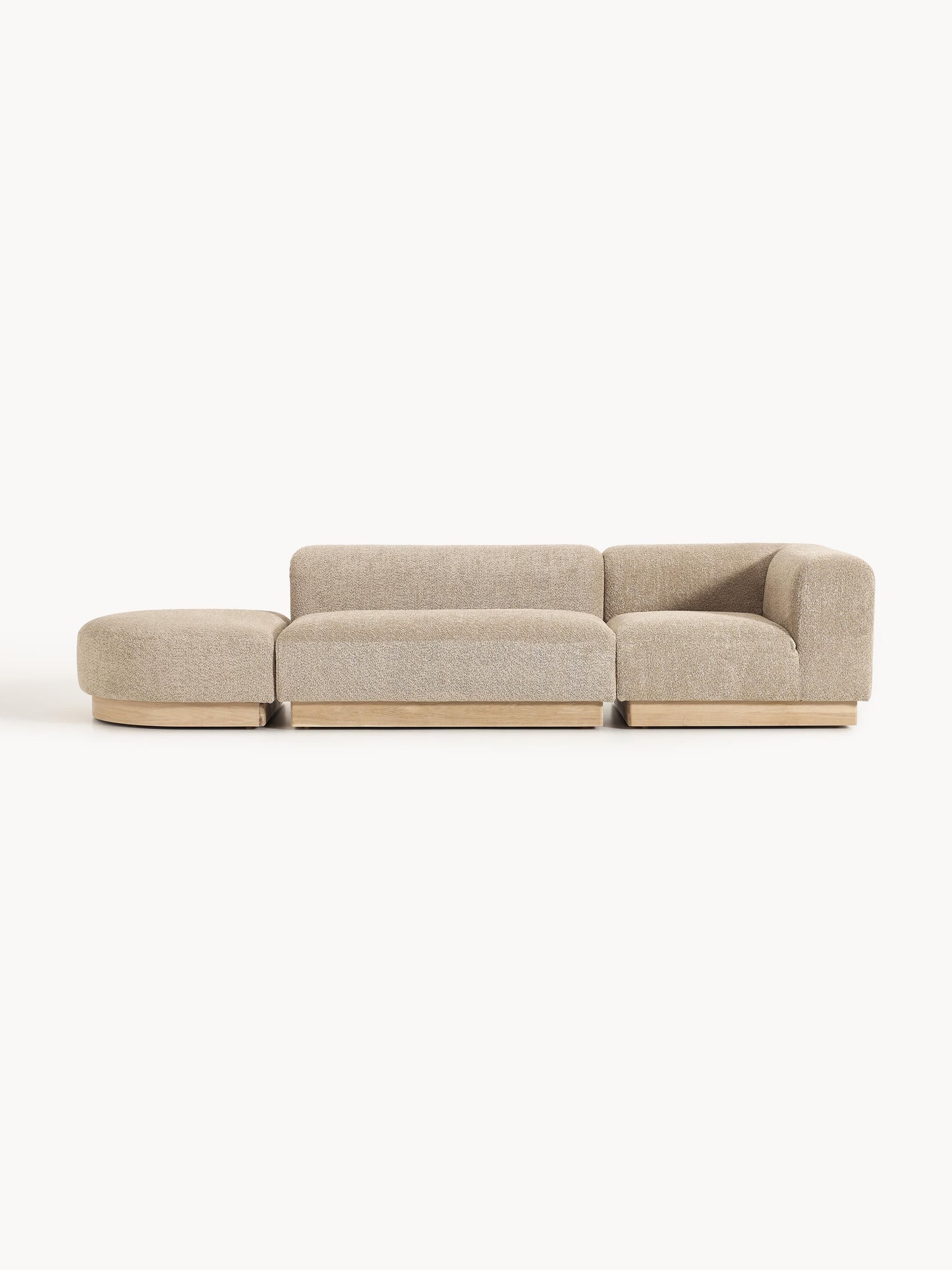 Natvelle Modular Ottoman in Teddy Bouclé with Stool (Left/Right)