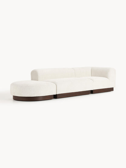 Natvelle Modular Ottoman in Teddy Bouclé with Stool (Left/Right)
