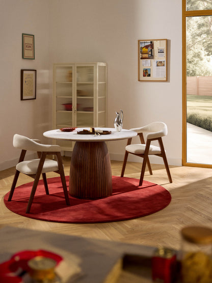 Nelora Round Dining Table with Marble Tabletop, Ø 115 cm