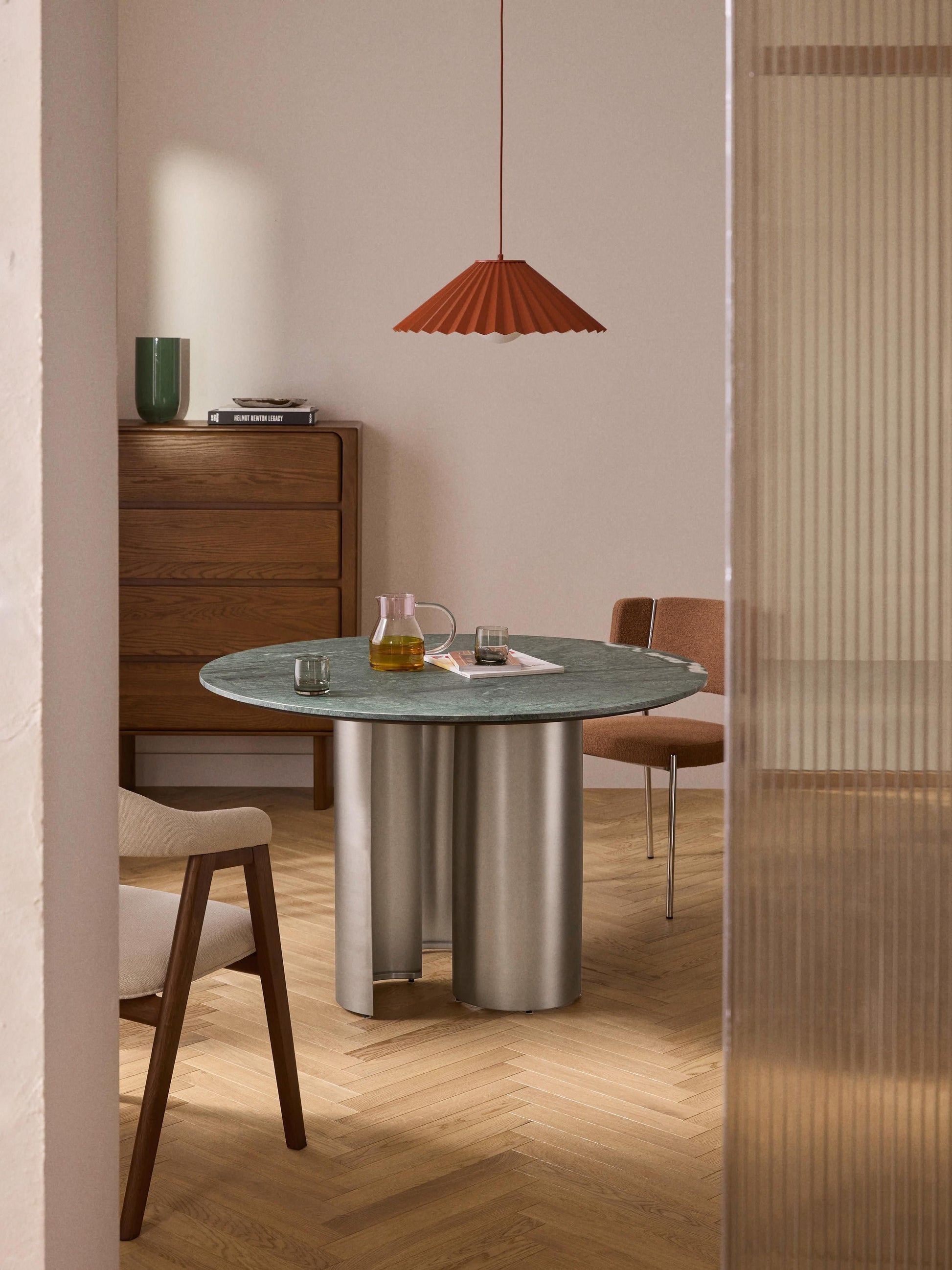 Novard Round Dining Table with Marble Tabletop, Ø 120 cm