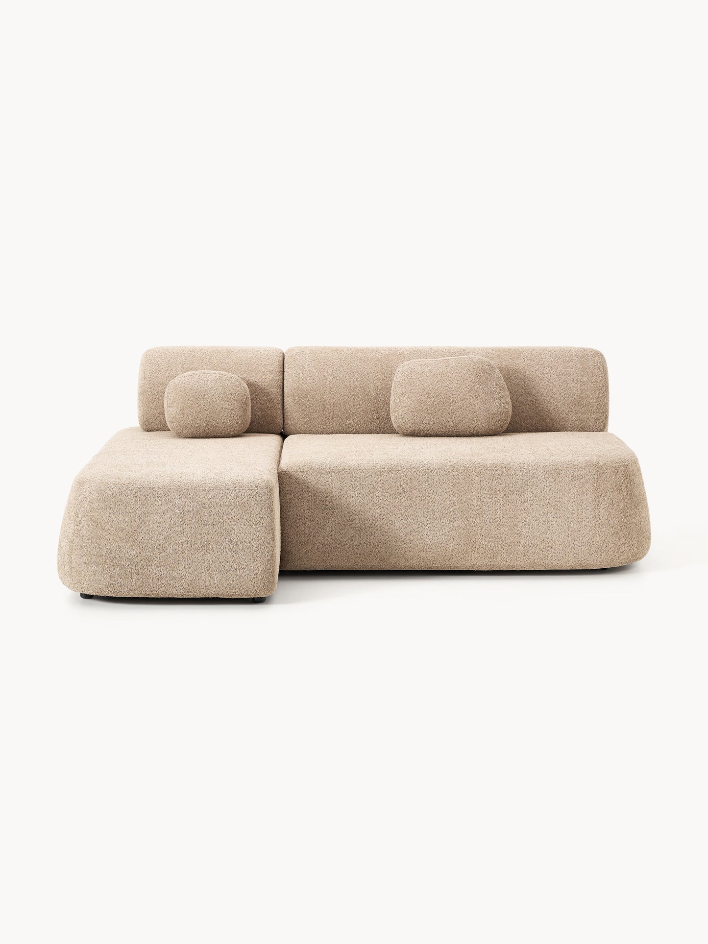 Paovero Sofa Bed in Teddy Bouclé with Storage