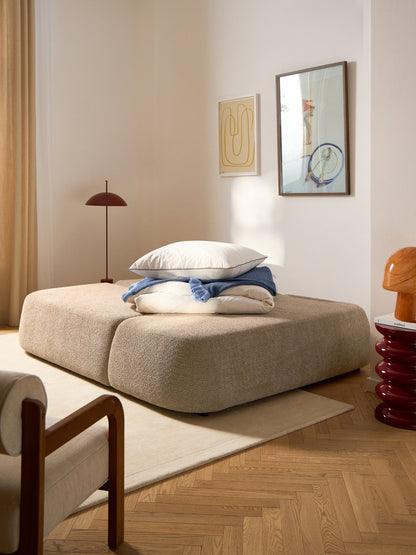 Paovero Sofa Bed in Teddy Bouclé with Storage