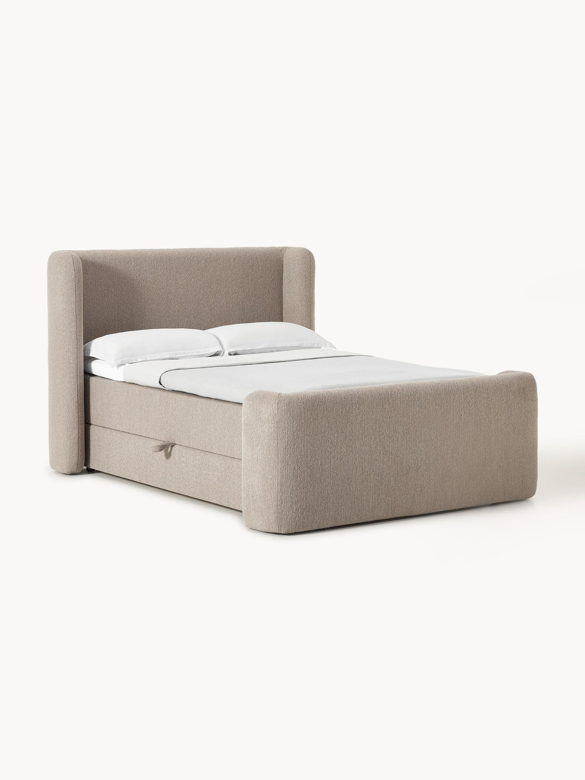 Pervinia Bouclé Box Spring Bed with Storage