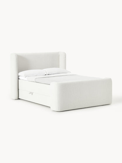 Pervinia Bouclé Box Spring Bed with Storage