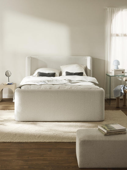 Pervinia Bouclé Box Spring Bed with Storage
