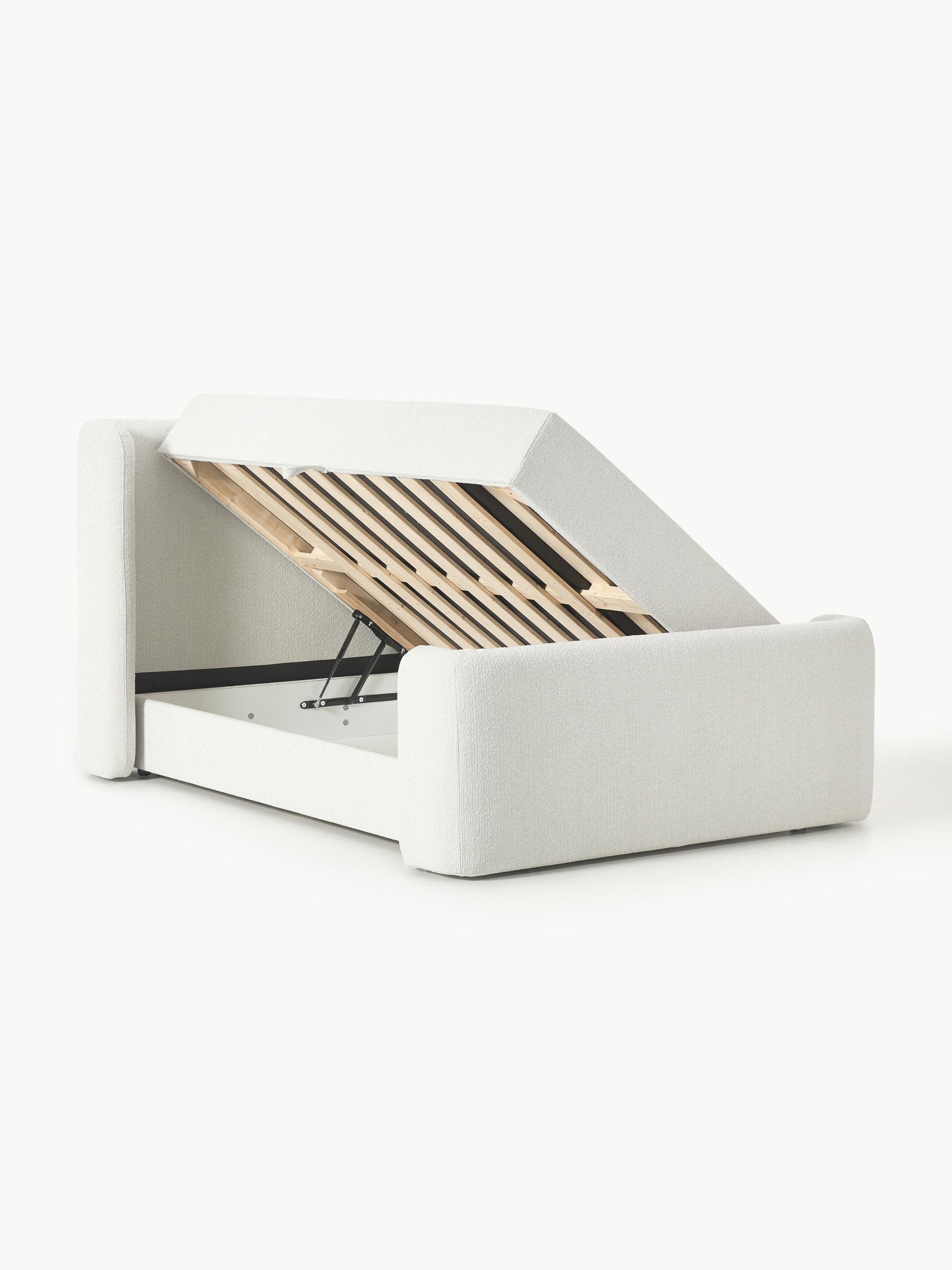 Pervinia Bouclé Box Spring Bed with Storage