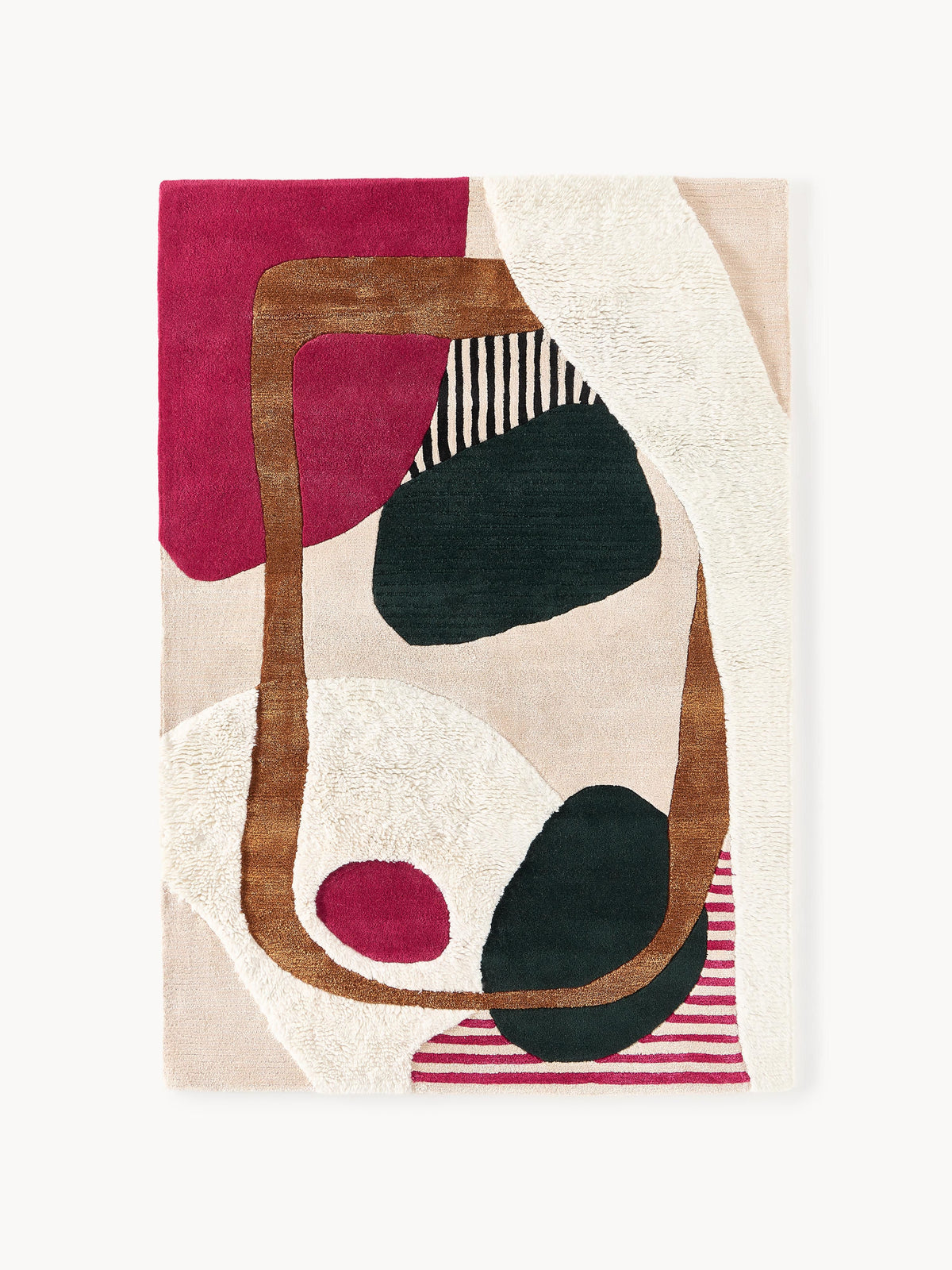 Rosanto Hand-Tufted Wool Rug with High-Low Texture