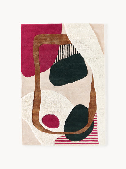 Rosanto Hand-Tufted Wool Rug with High-Low Texture