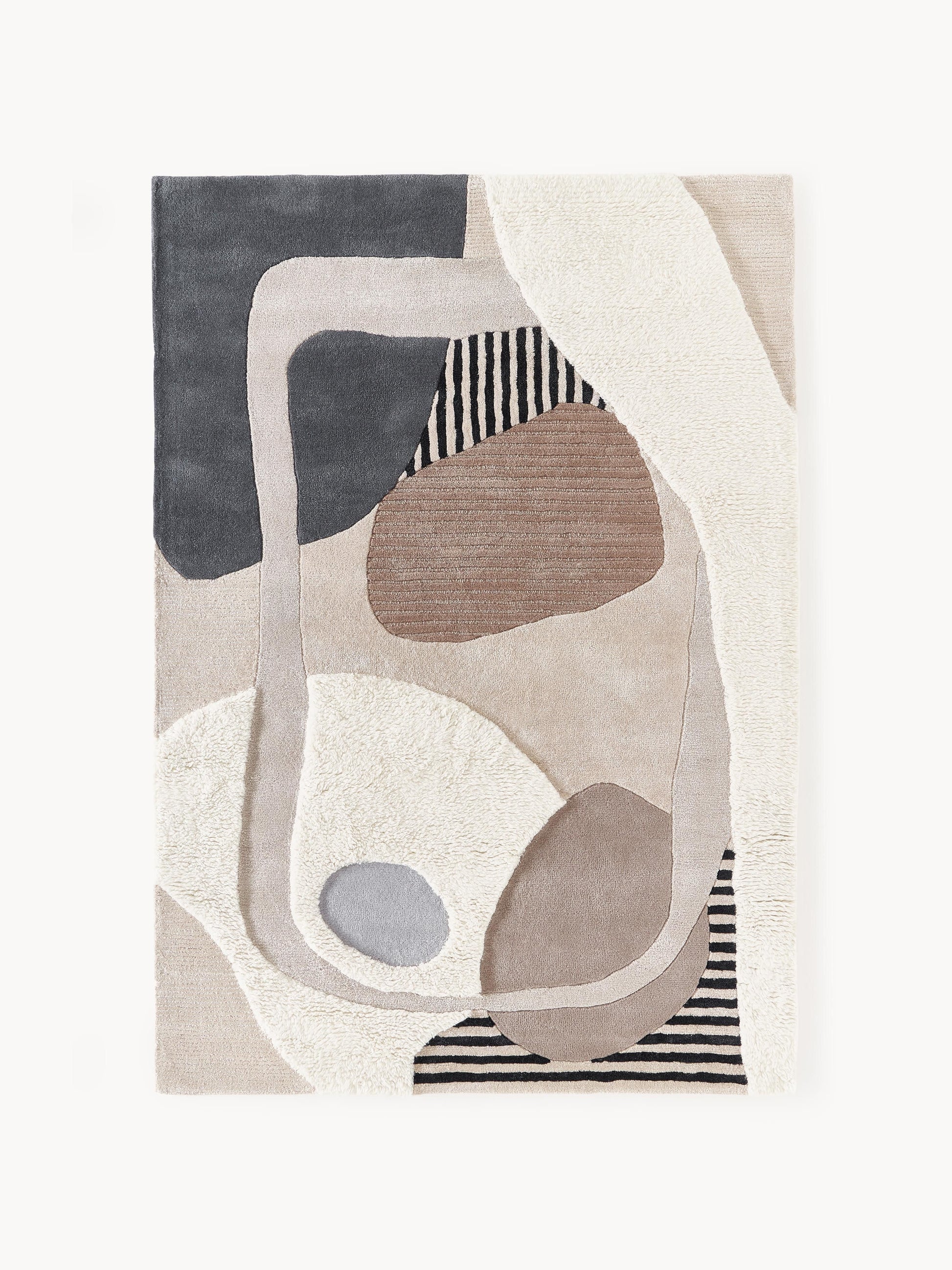 Rosanto Hand-Tufted Wool Rug with High-Low Texture