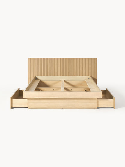 Satomo Wooden Bed with Drawers and Headboard