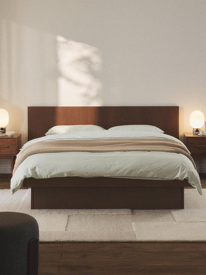 Satomo Wooden Bed with Drawers and Headboard