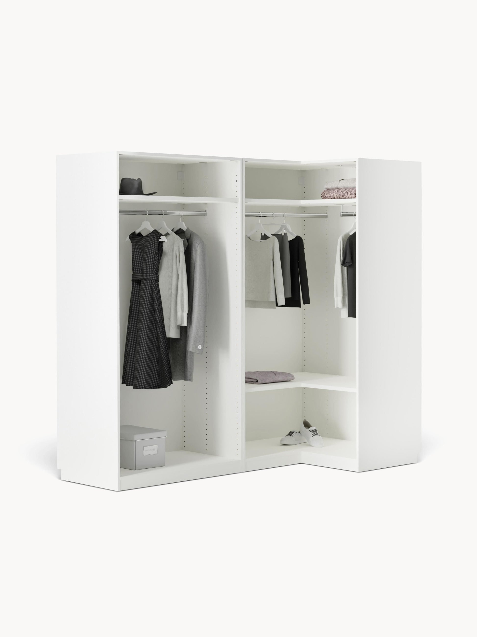 Simetta Modular Corner Wardrobe, 215 cm Wide, in Various Sizes