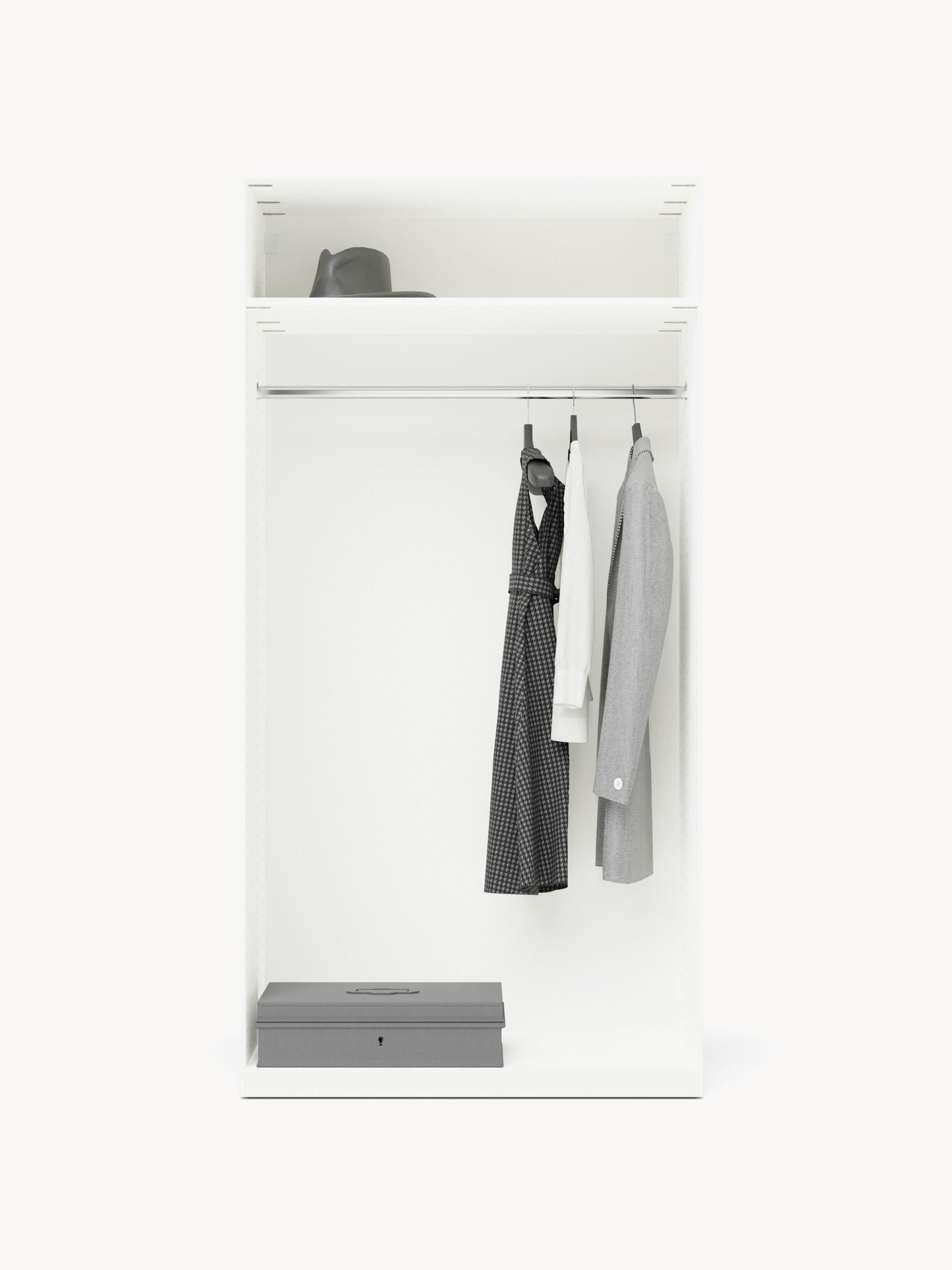 Simetta Modular Hinged-Door Wardrobe, 100 cm Wide, in Various Sizes