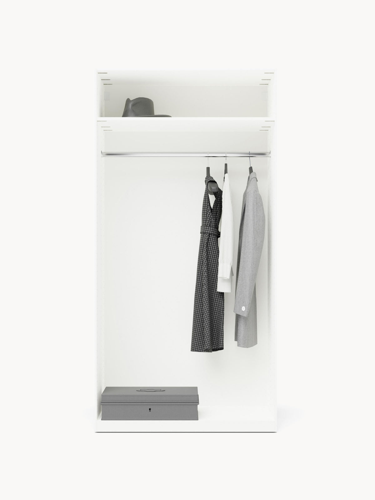 Simetta Modular Hinged-Door Wardrobe, 100 cm Wide, in Various Sizes