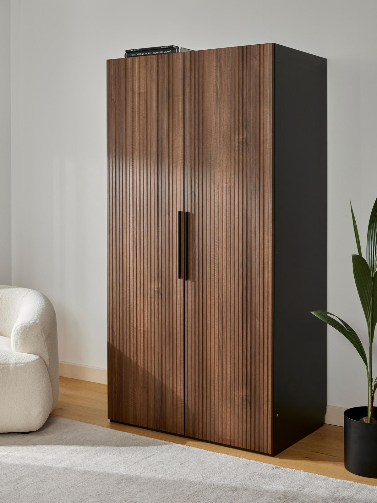 Simetta Modular Hinged-Door Wardrobe, 100 cm Wide, in Various Sizes