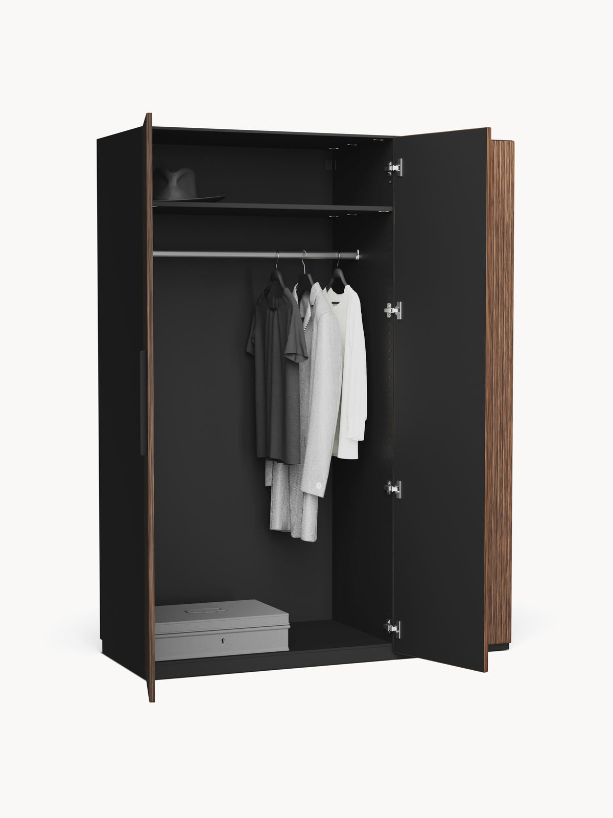 Simetta Modular Hinged-Door Wardrobe, 150 cm Wide, in Various Sizes