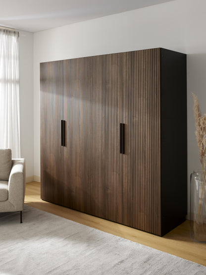 Simetta Modular Hinged-Door Wardrobe, 200 cm Wide, in Various Sizes