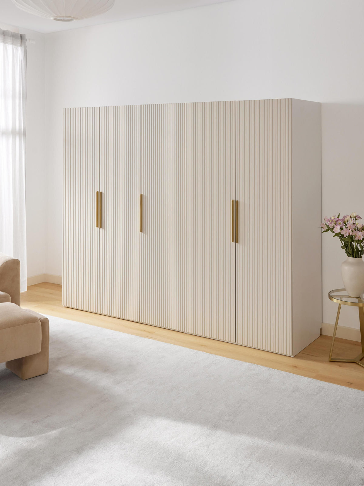 Simetta Modular Hinged-Door Wardrobe, 250 cm Wide, in Various Sizes