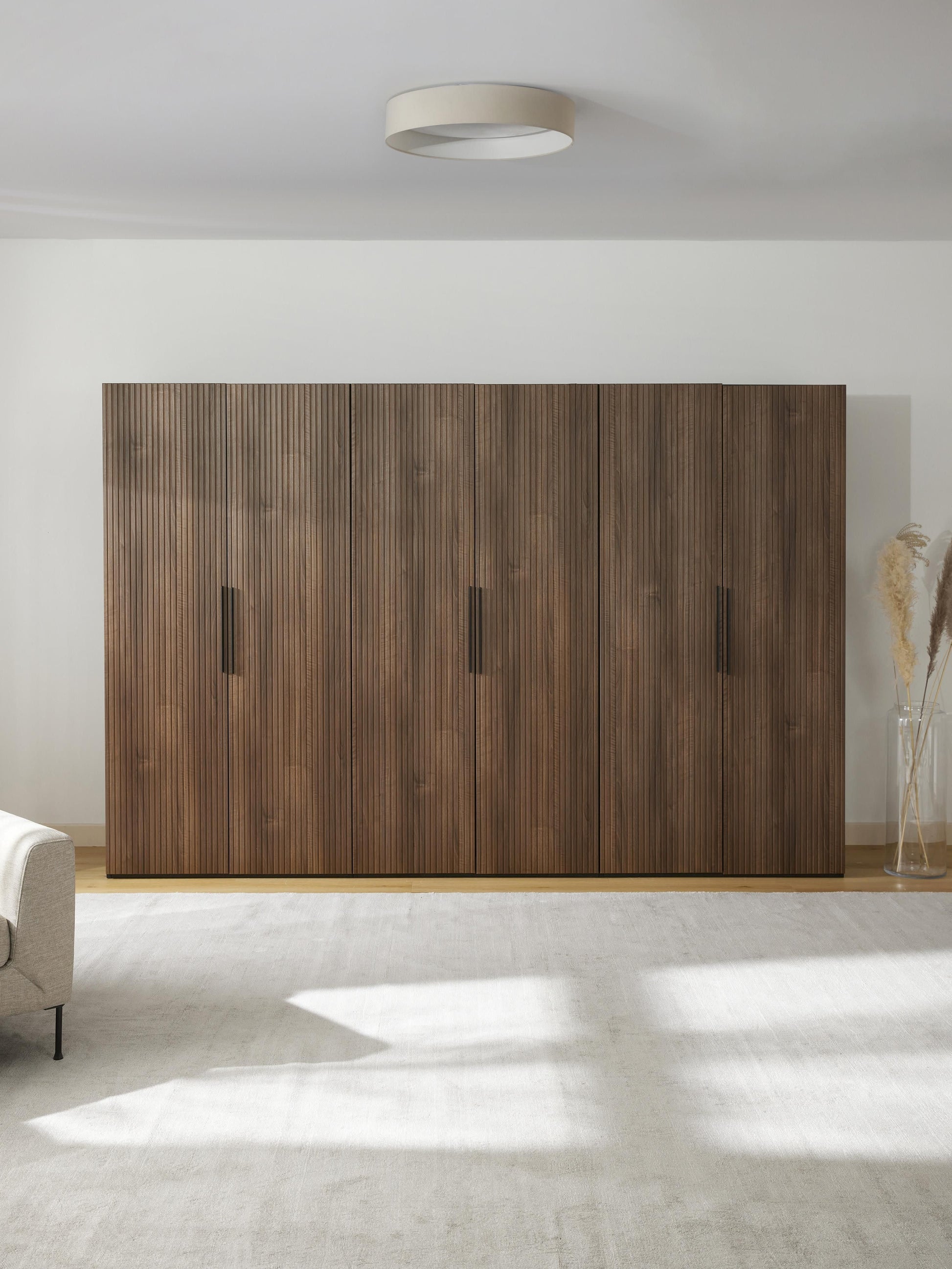 Simetta Modular Hinged-Door Wardrobe, 300 cm Wide, in Various Sizes