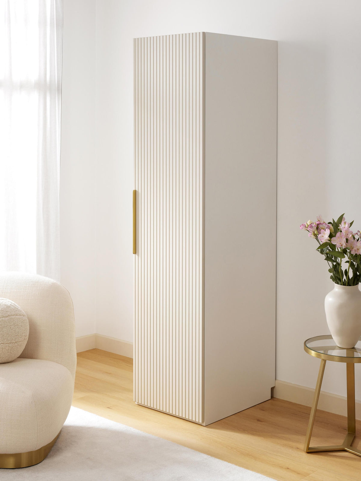 Simetta Modular Hinged-Door Wardrobe, 50 cm Wide, in Various Sizes