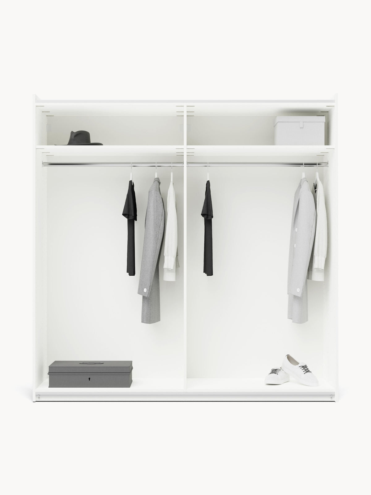 Simetta Modular Sliding-Door Wardrobe, 200 cm Wide, in Various Sizes