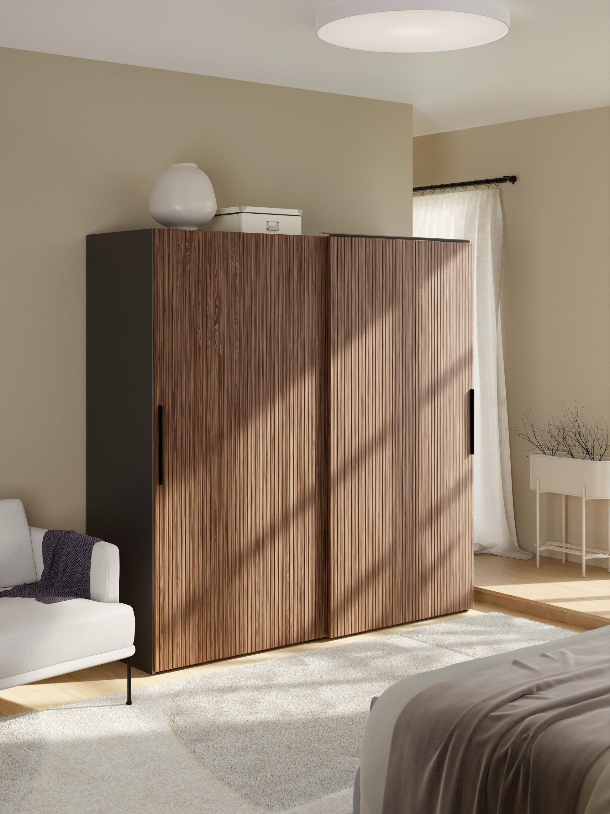 Simetta Modular Sliding-Door Wardrobe, 200 cm Wide, in Various Sizes