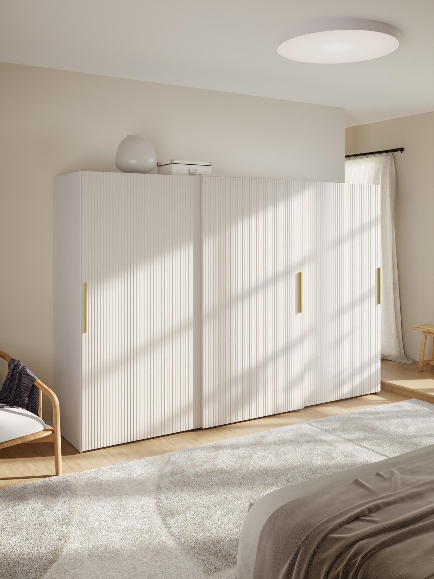 Simetta Modular Sliding-Door Wardrobe, 300 cm Wide, in Various Sizes