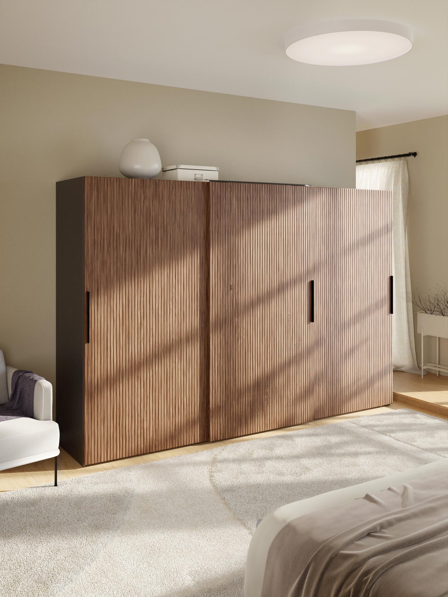 Simetta Modular Sliding-Door Wardrobe, 300 cm Wide, in Various Sizes