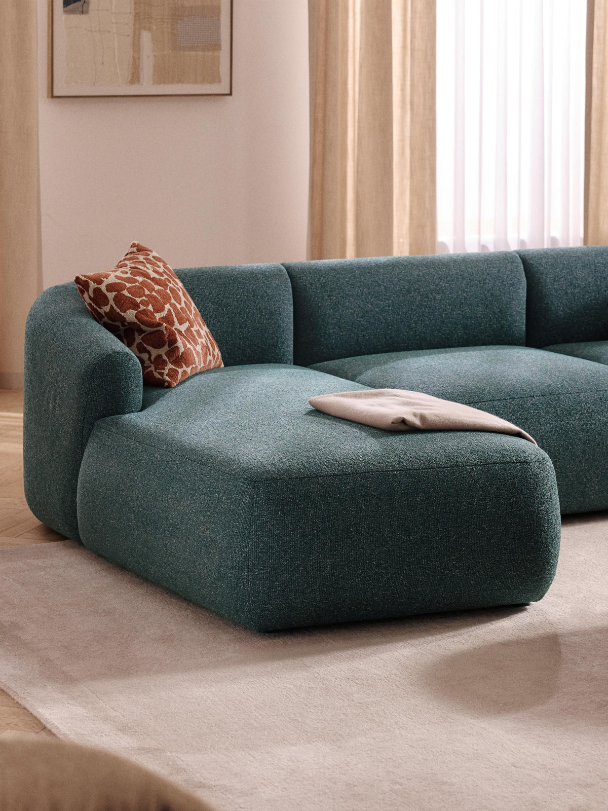 Soralie Chaise Corner Module in Bouclé