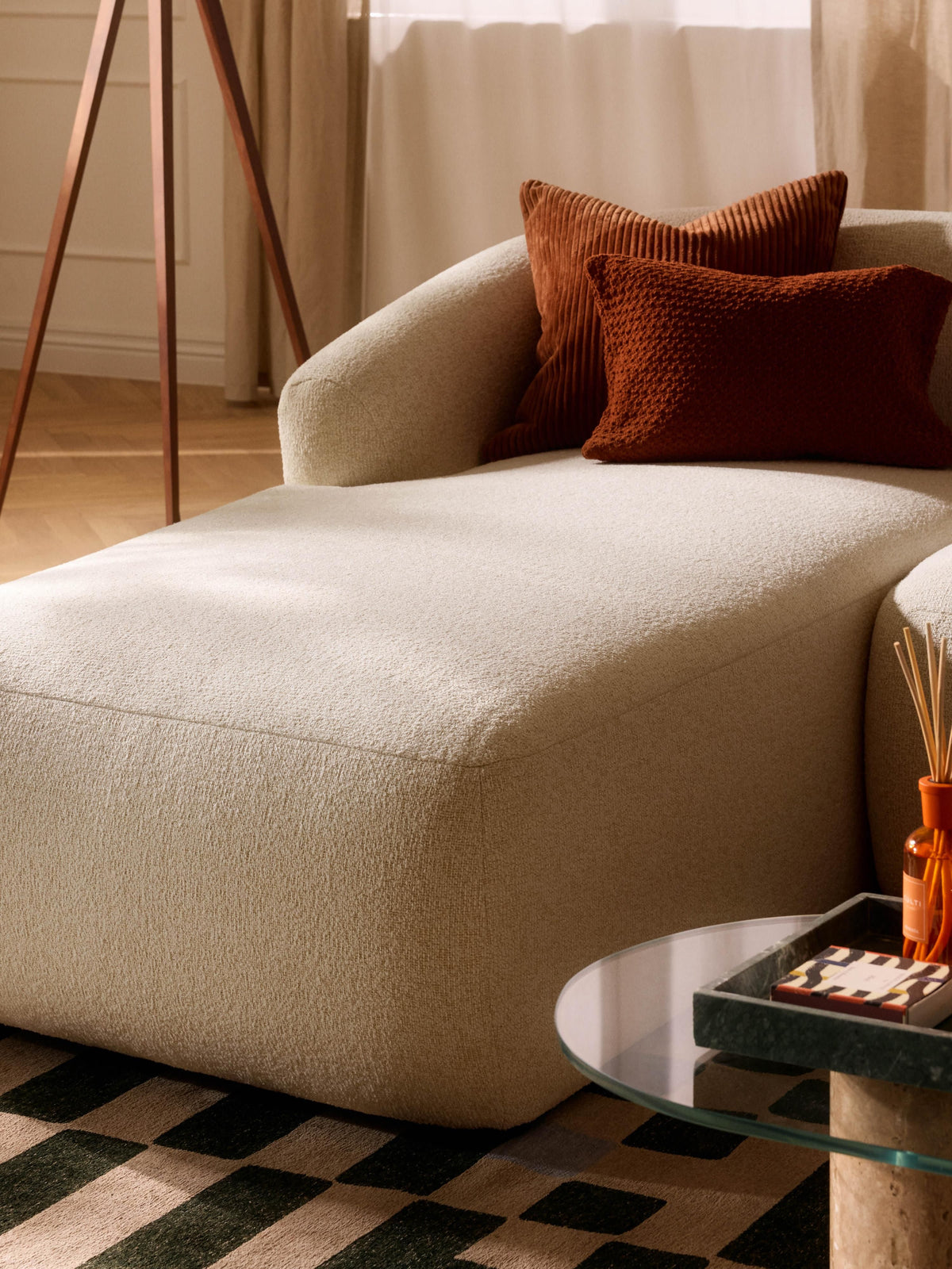 Soralie Chaise Corner Module in Bouclé