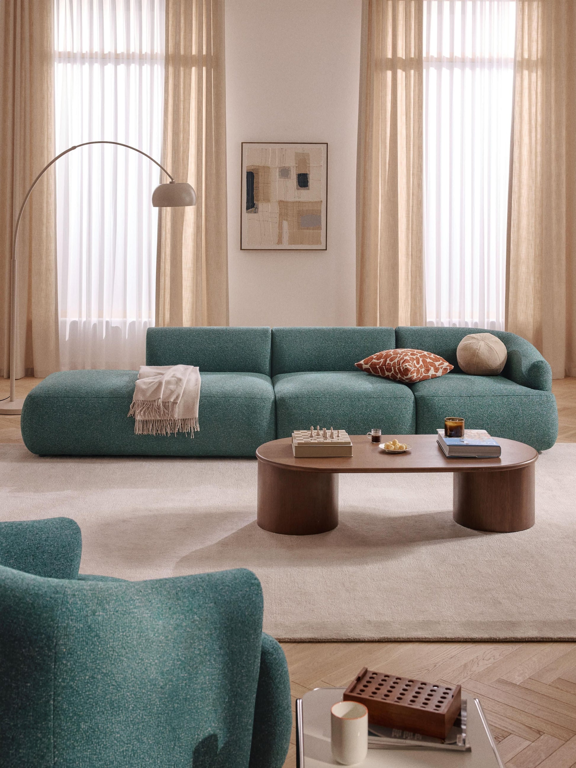 Soralie Modular Bouclé Chaise (2-Seater)