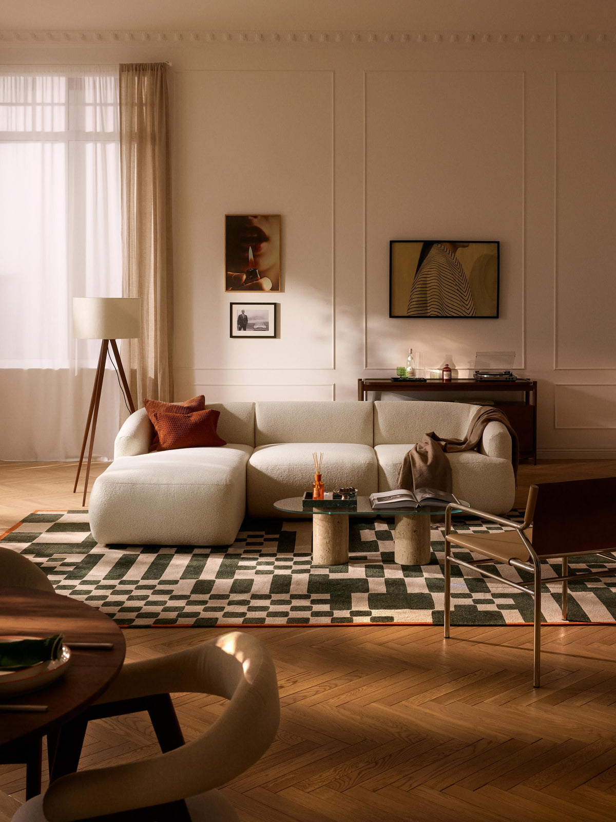 Soralie Modular Bouclé Corner Sofa (3-Seater)