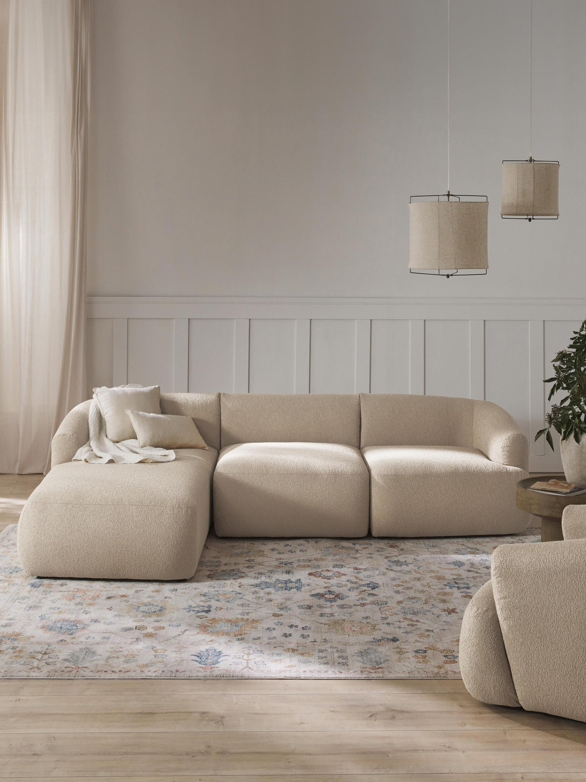 Soralie Modular Bouclé Corner Sofa (3-Seater)