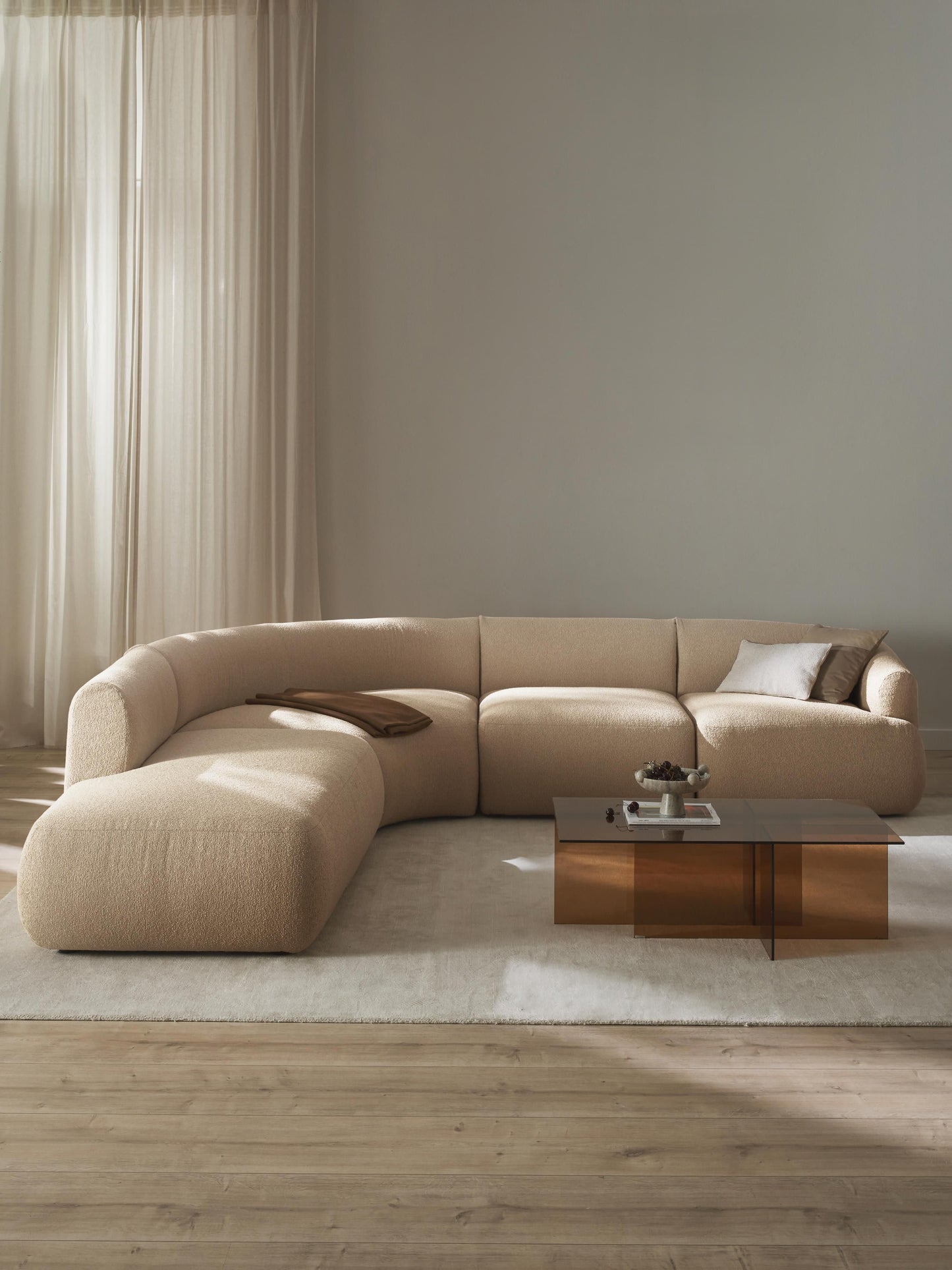Soralie Modular Bouclé Corner Sofa (4-Seater)