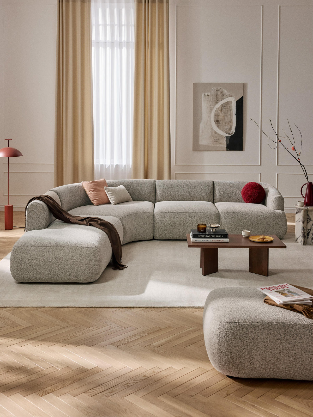 Soralie Modular Bouclé Corner Sofa (4-Seater)