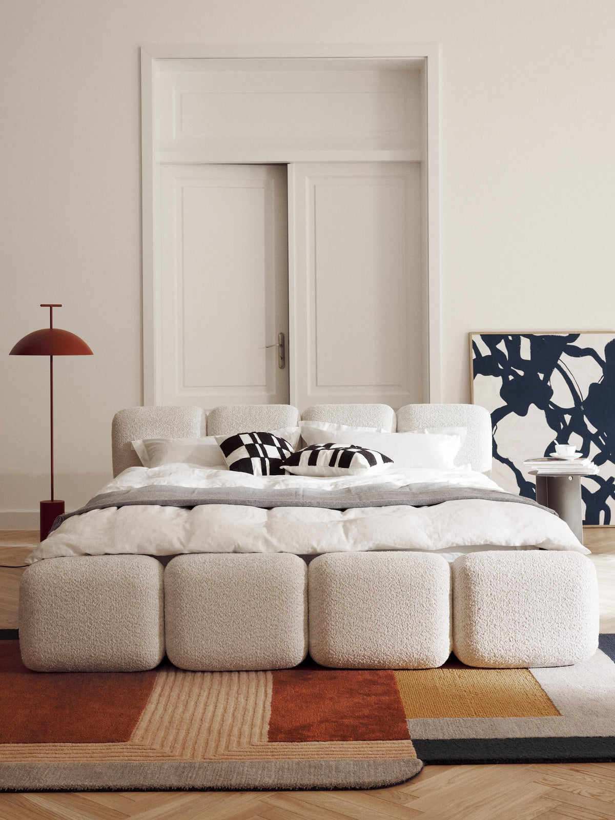 Taylena Upholstered Bed in Teddy Bouclé