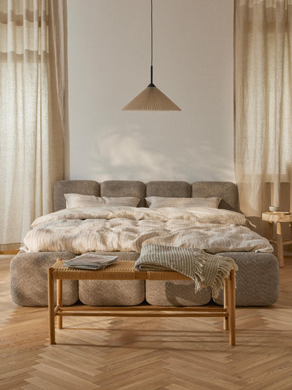 Taylena Upholstered Bed in Teddy Bouclé