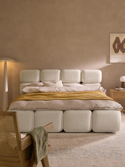 Taylena Upholstered Bed in Teddy Bouclé